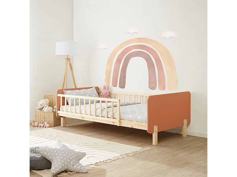 Einzelbett 90x200 cm rot