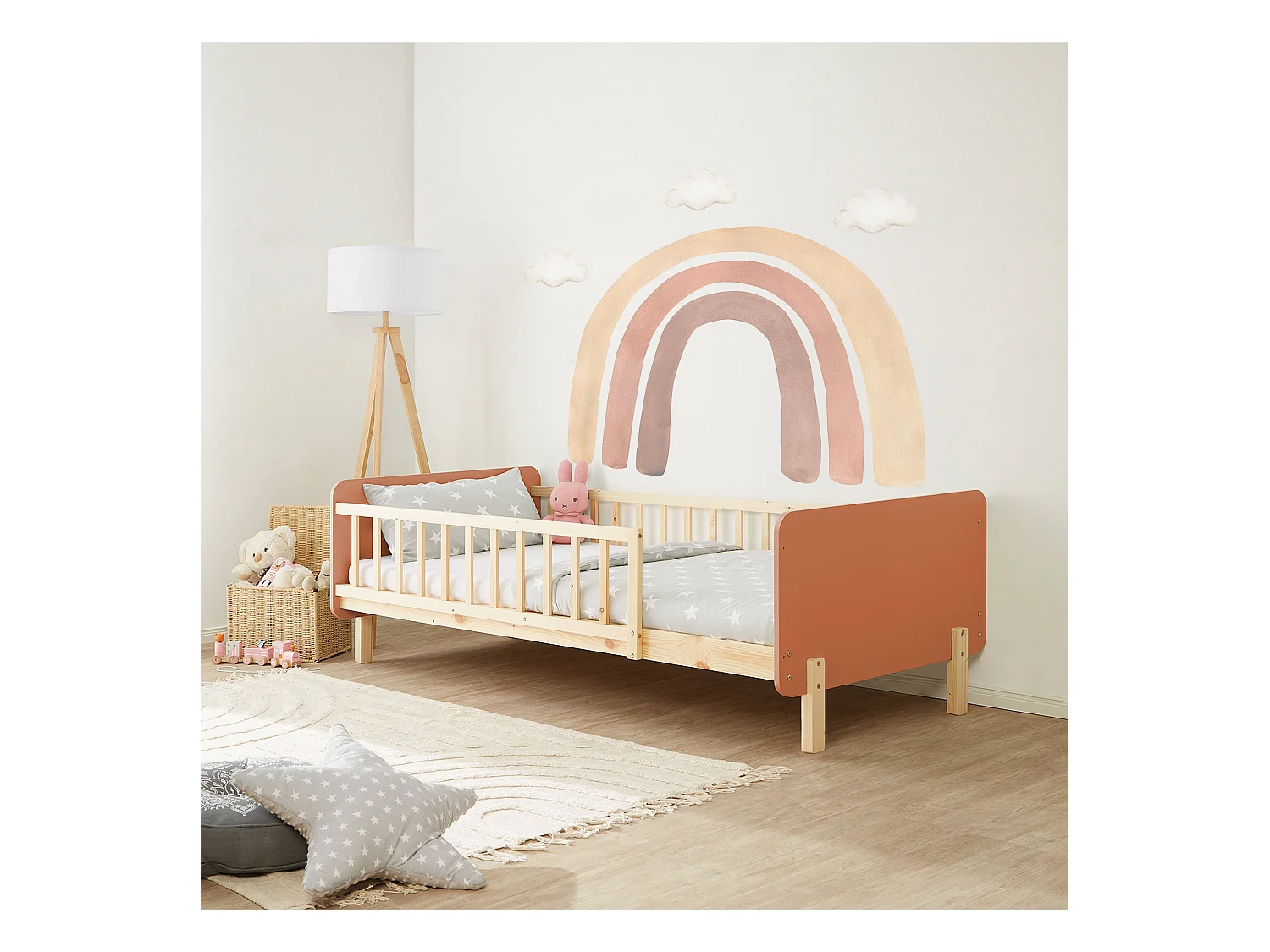 Eenpersoonsbed 90x200 cm rood