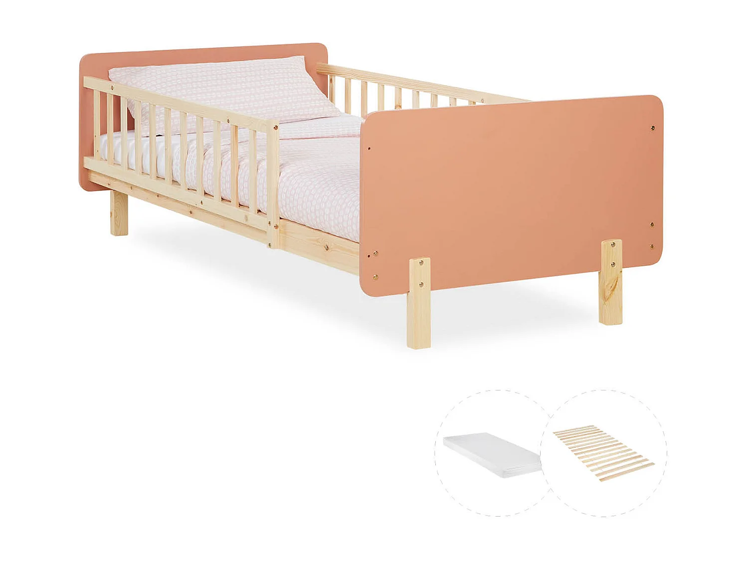 Einzelbett 90x200 cm rot