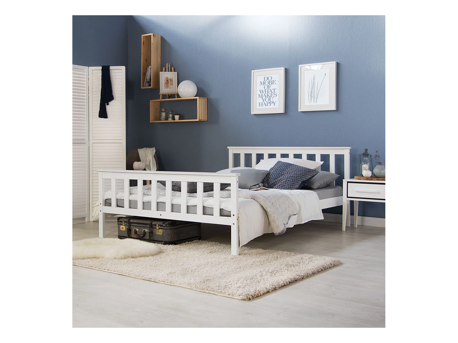 Cama 140x200 cm branca 890