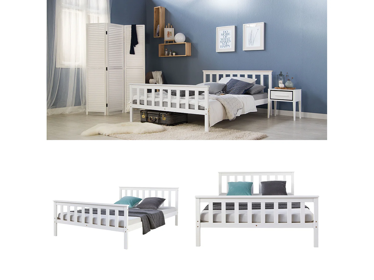 Łóżko 140x200 cm białe 890