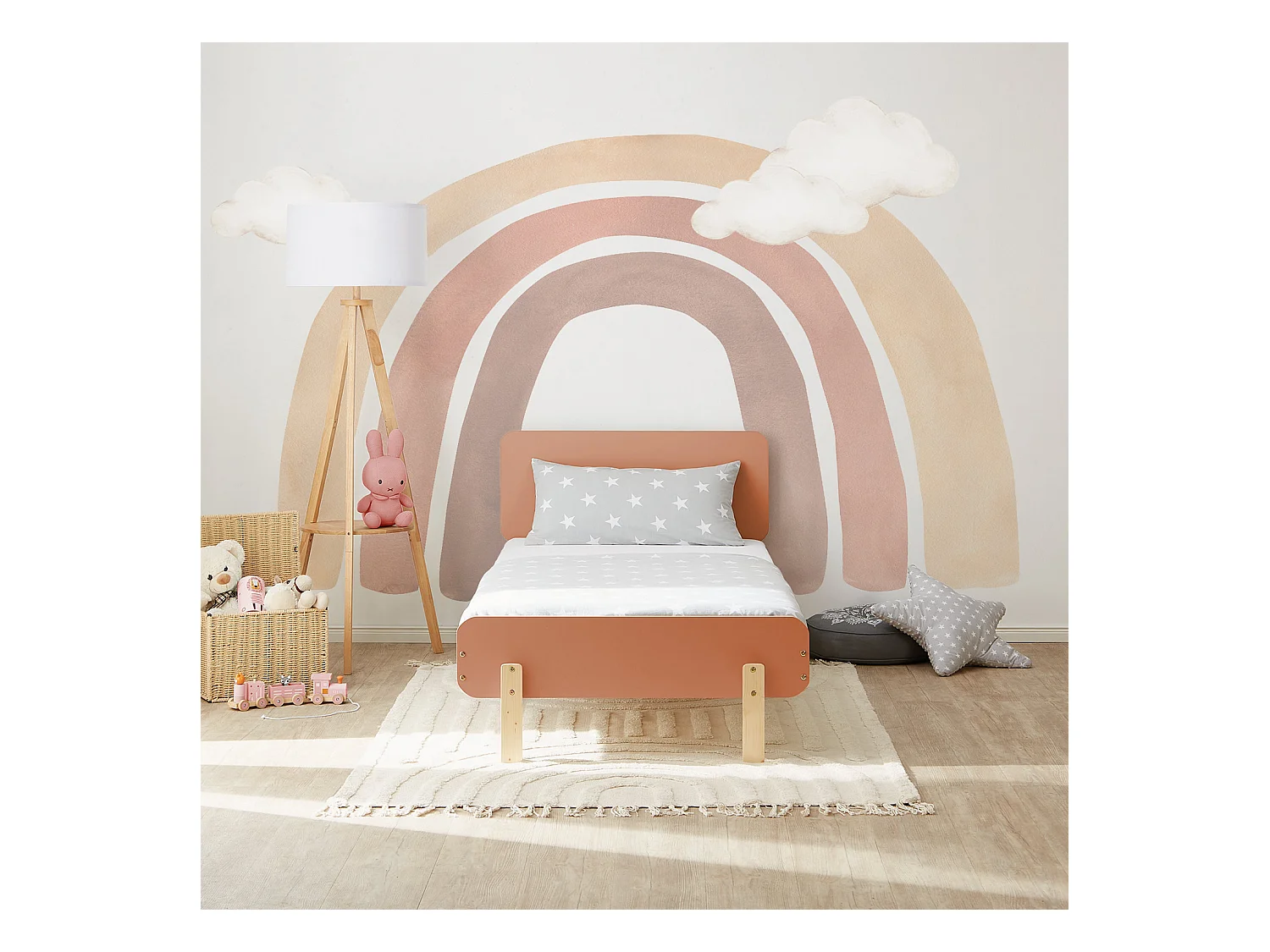 Lit simple 95x76,5x209 cm rouge