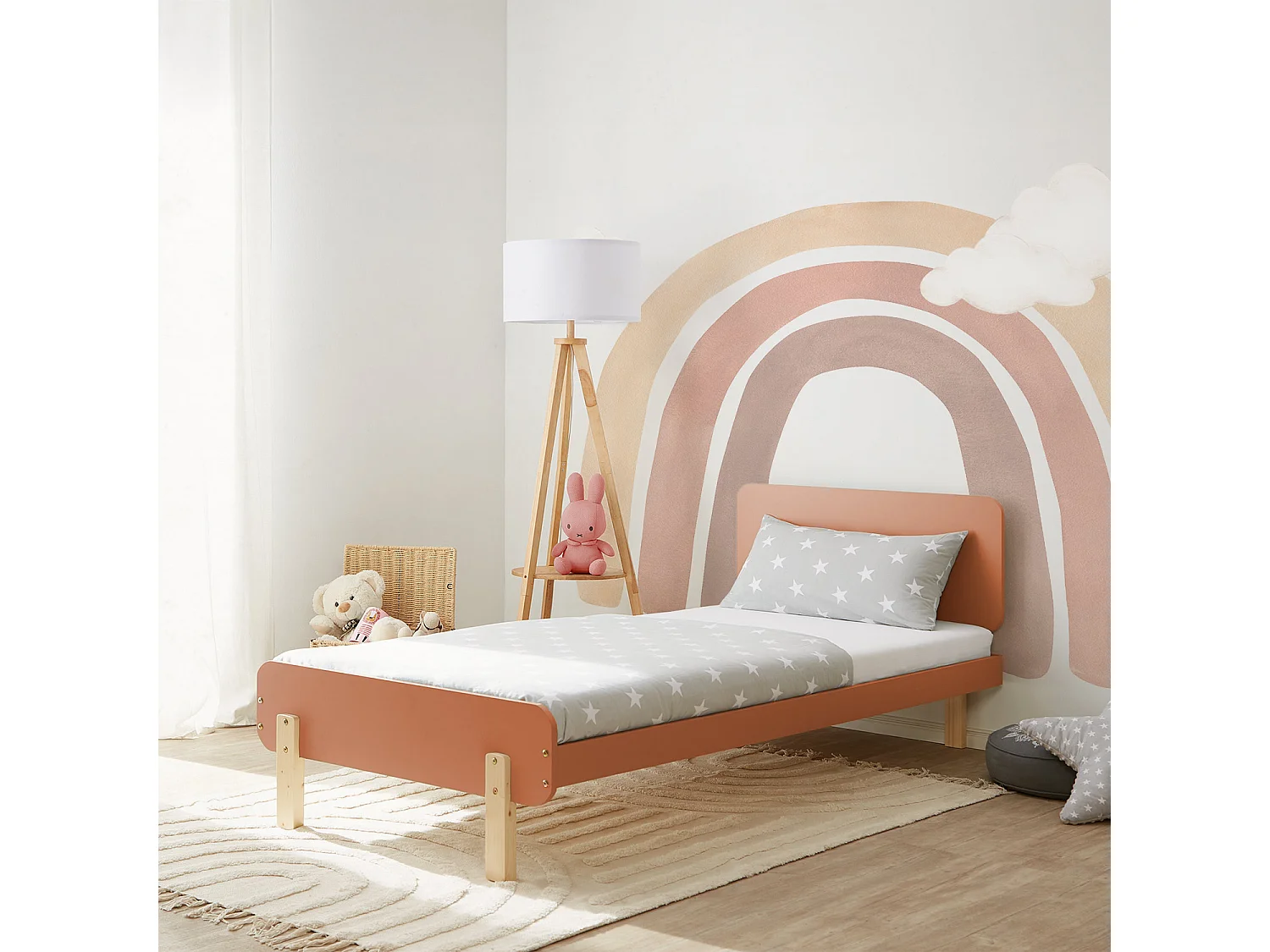 Cama individual 95x76,5x209 cm vermelha