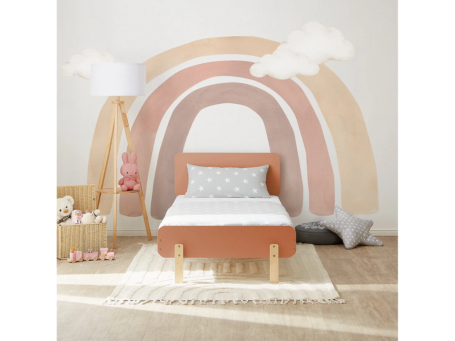 Cama individual 95x76,5x209 cm vermelha