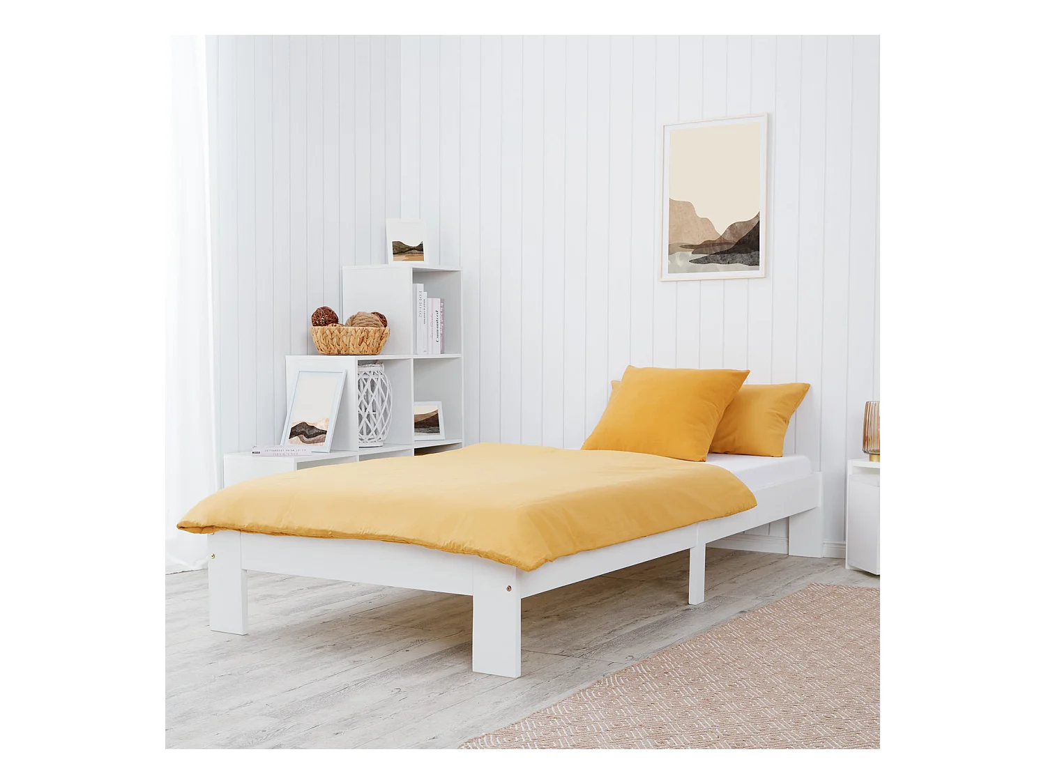 Bettgestell 95,5x204x30 cm weiß