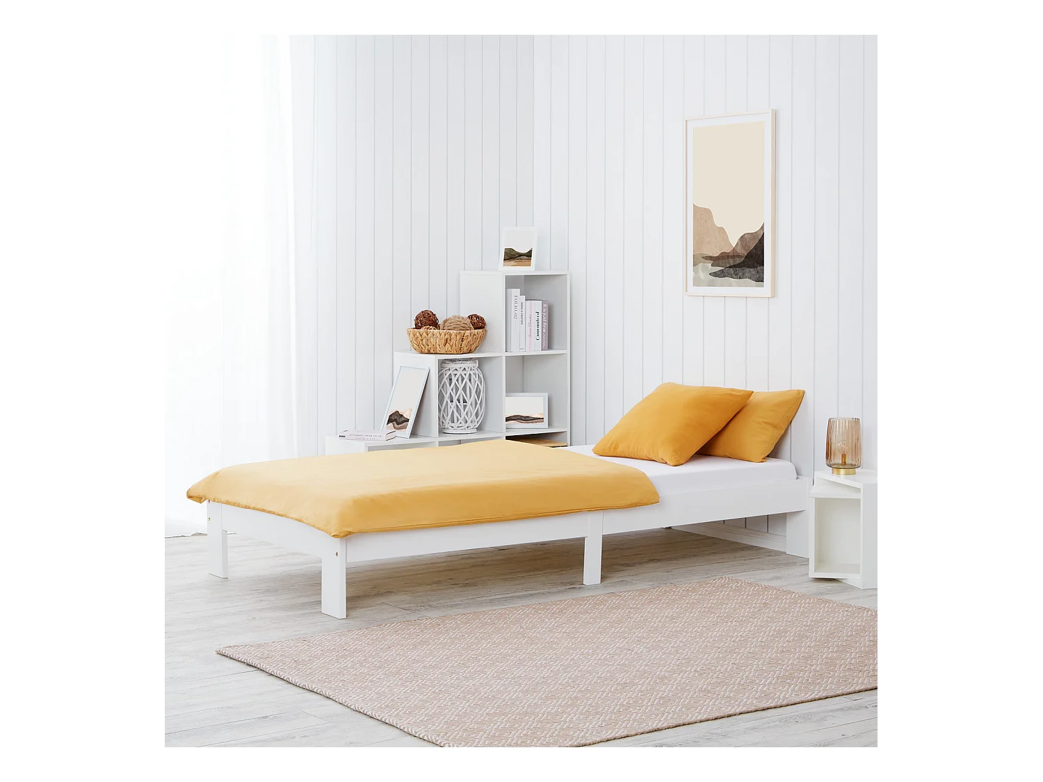 Bettgestell 95,5x204x30 cm weiß