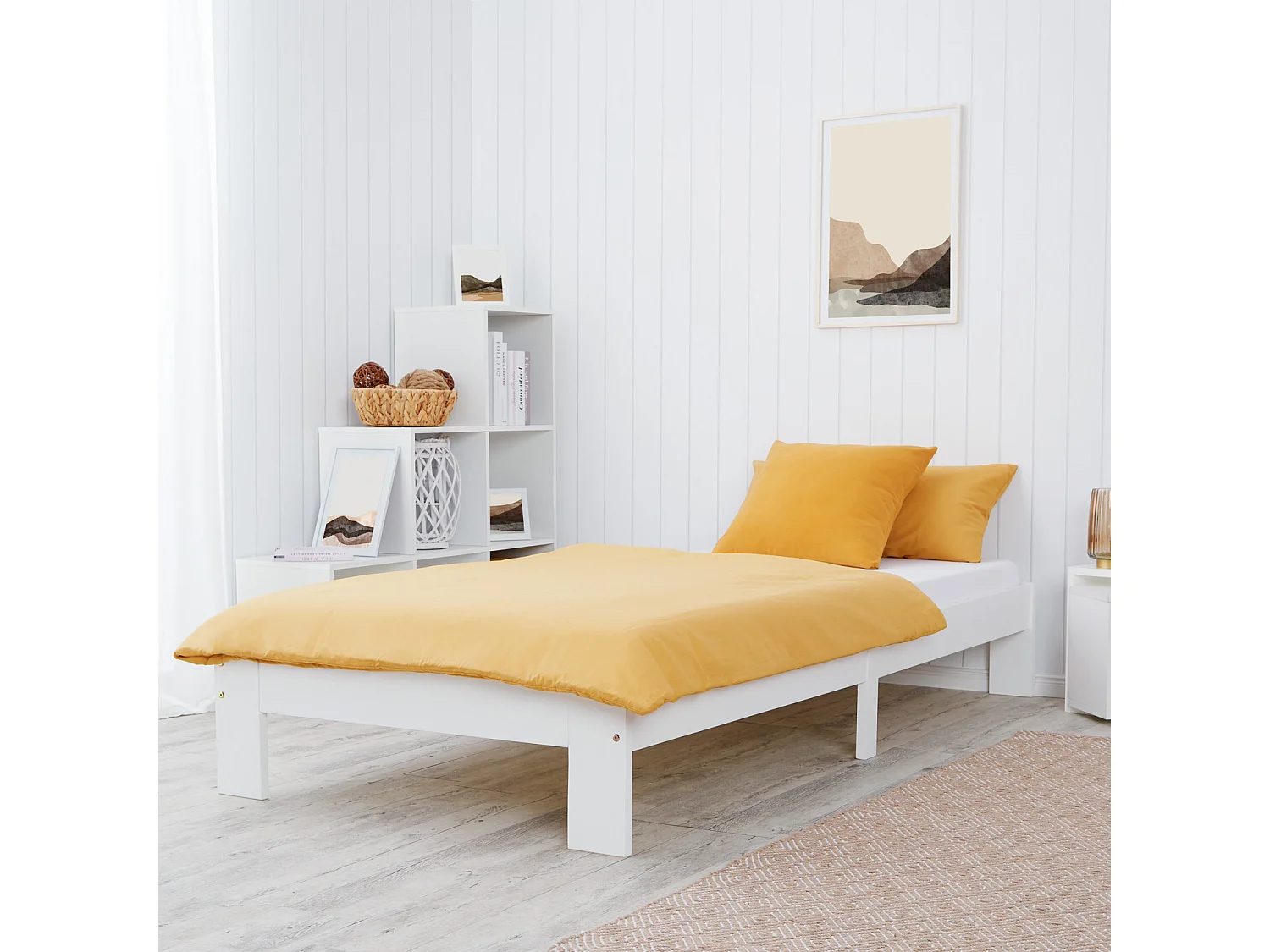 Bed frame 95.5x204x30 cm white