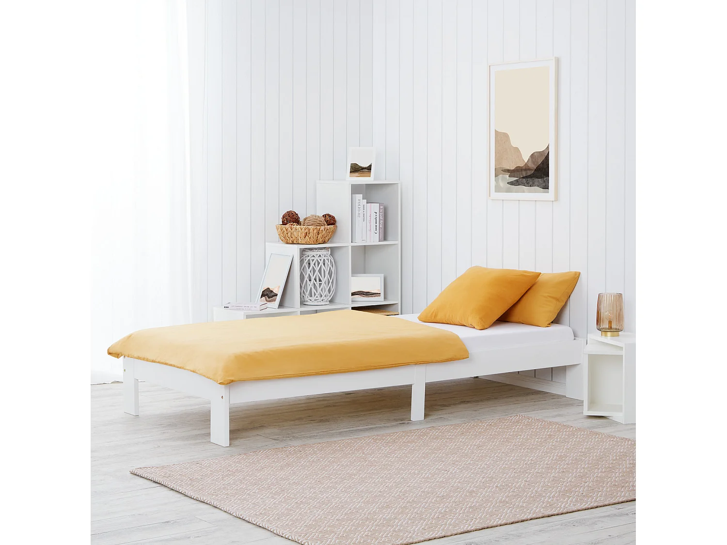 Bed frame 95.5x204x30 cm white