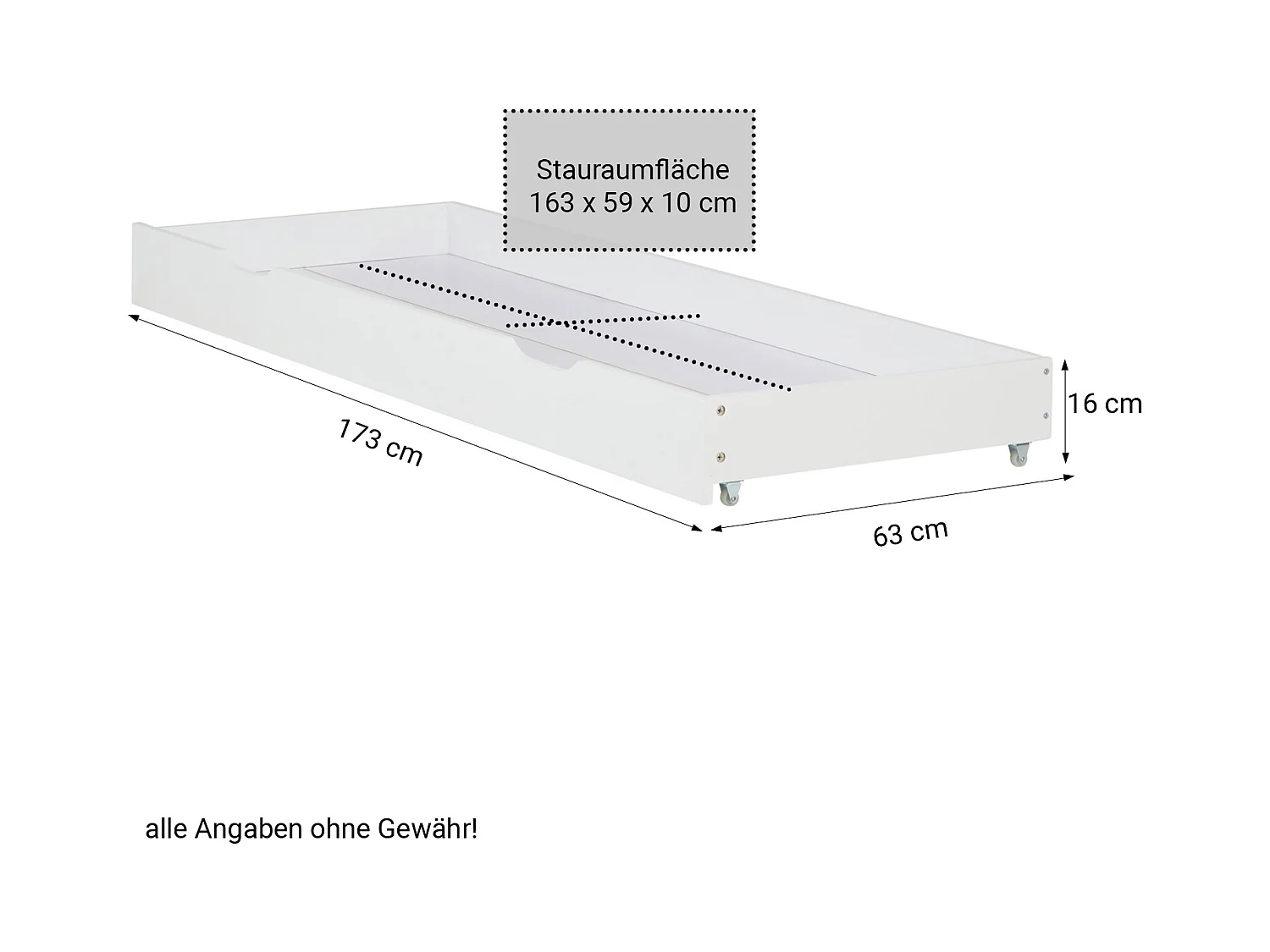 Einzelbett 94,5x204,5x66,7 cm weiß