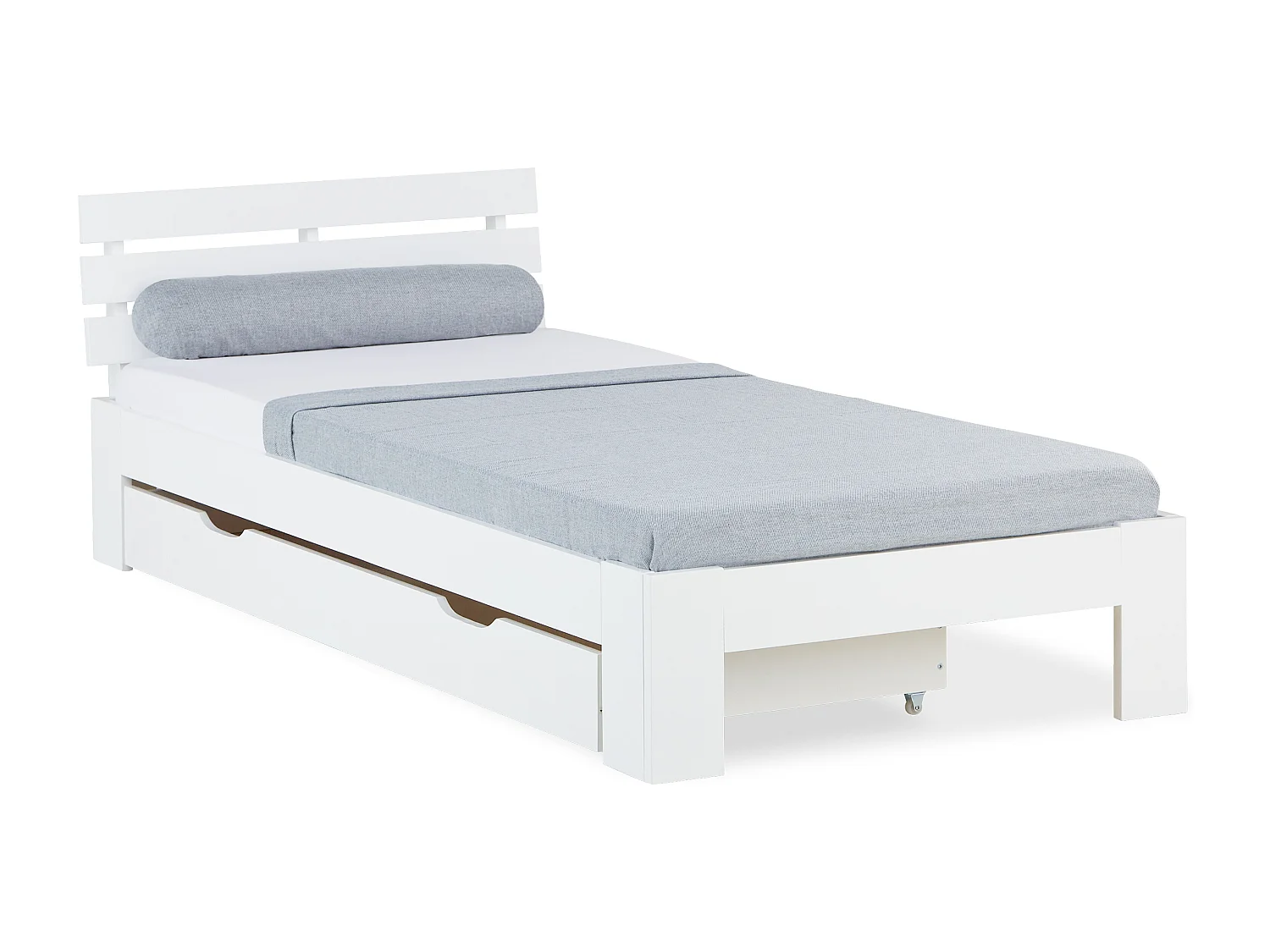 Łóżko pojedyncze 94,5x204,5x66,7 cm białe