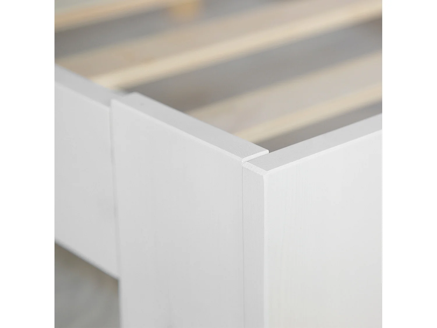 Łóżko pojedyncze 94,5x204,5x66,7 cm białe