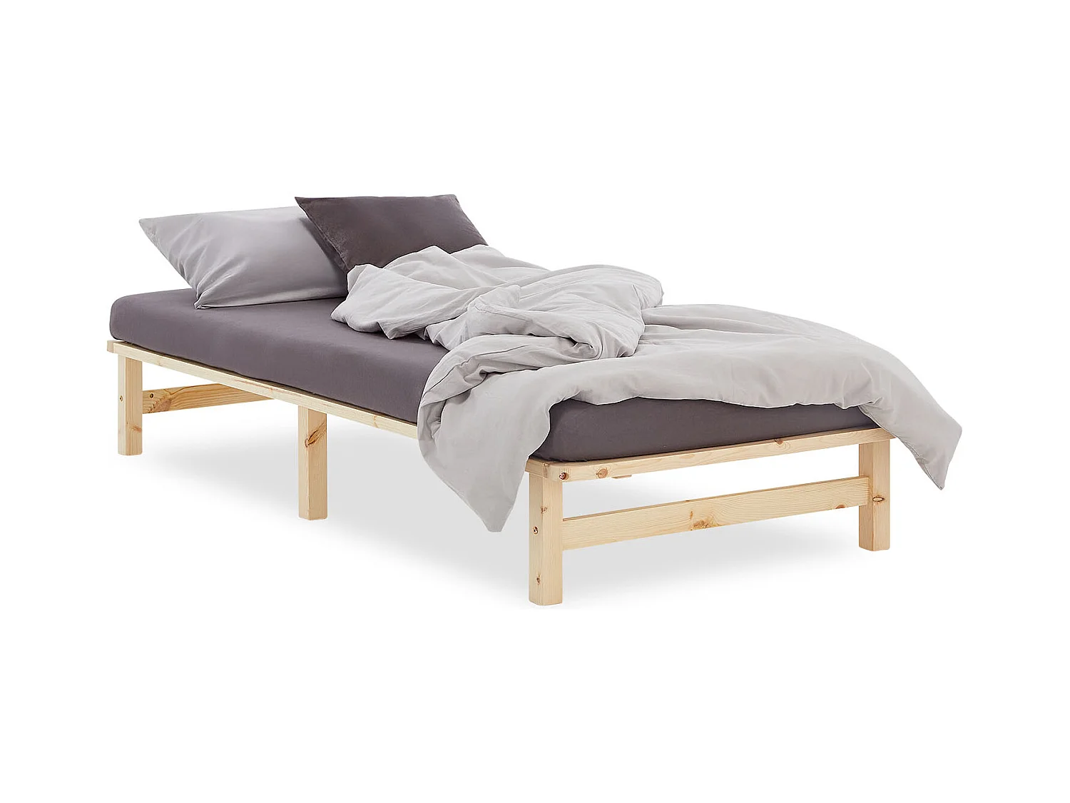 Palletbed 100x200 cm natuurlijk