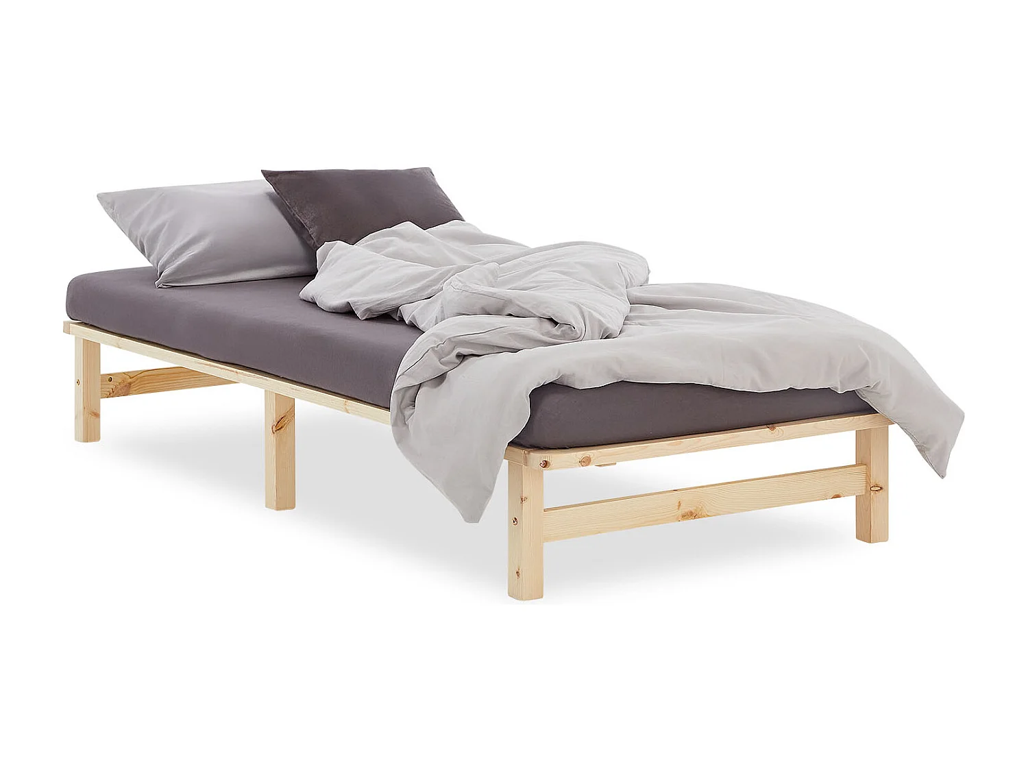 Letto a pallet 100x200 cm naturale