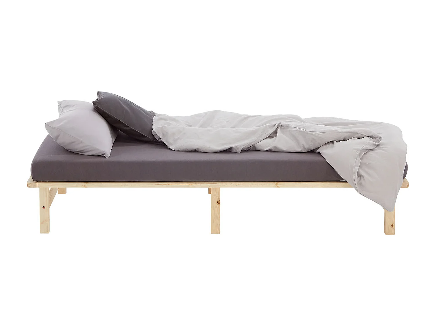 Letto a pallet 100x200 cm naturale
