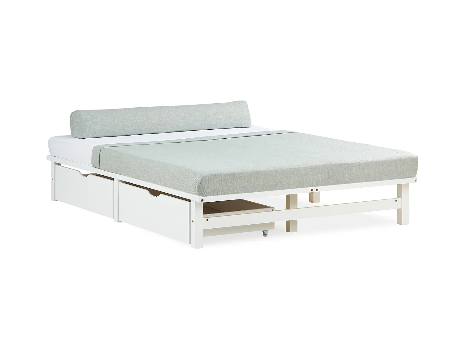 Bett 140x200 cm weiß Palettenstil