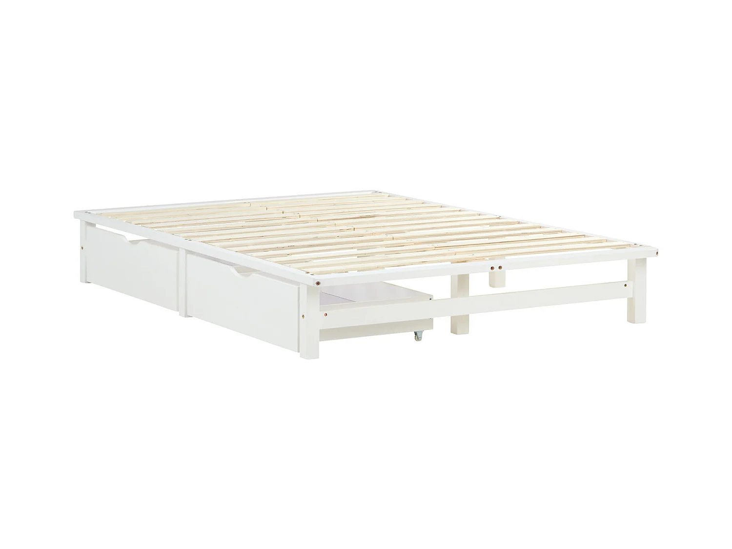 Bett 140x200 cm weiß Palettenstil