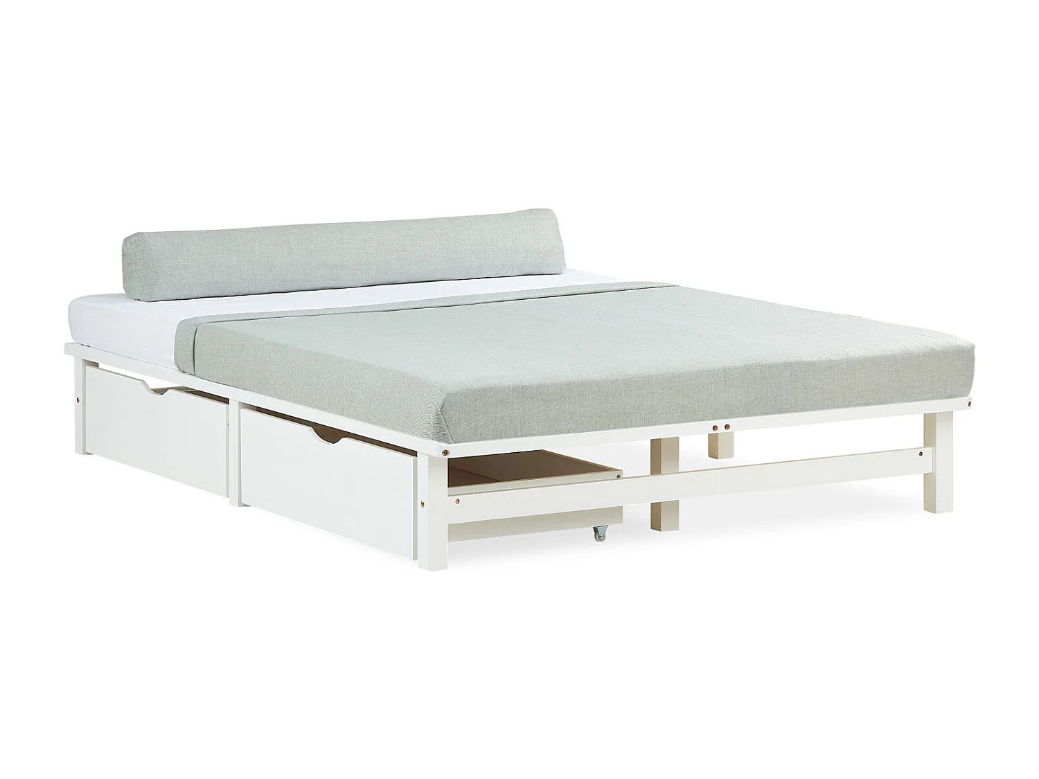 Łóżko 140x200 cm białe Paleta