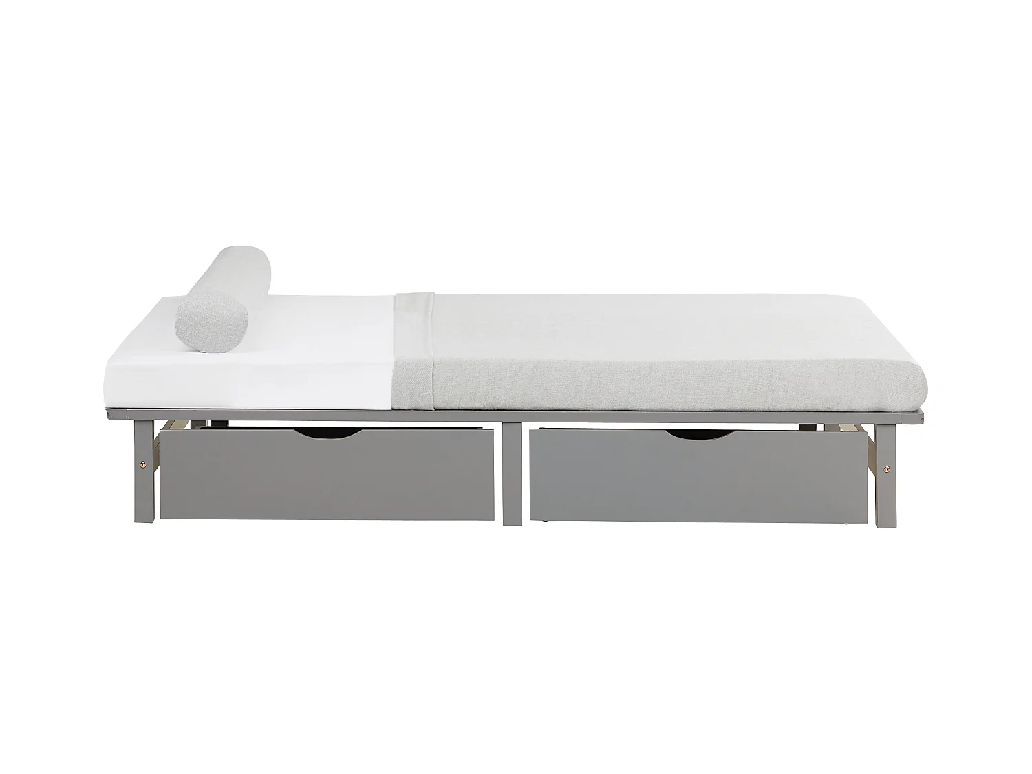 Bett 140x200 cm grau Paletten-Design