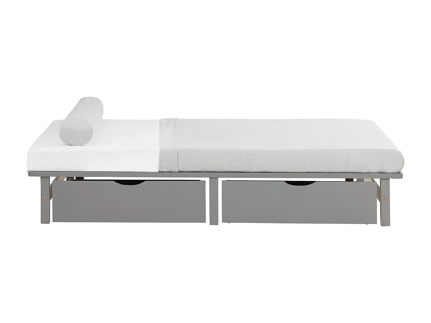 Bett 140x200 cm grau Paletten-Design