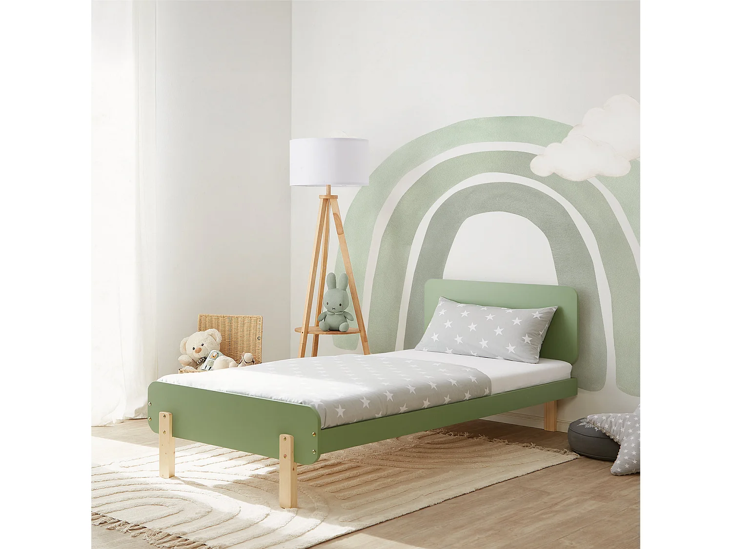 Einzelbett 90x200 cm Grün