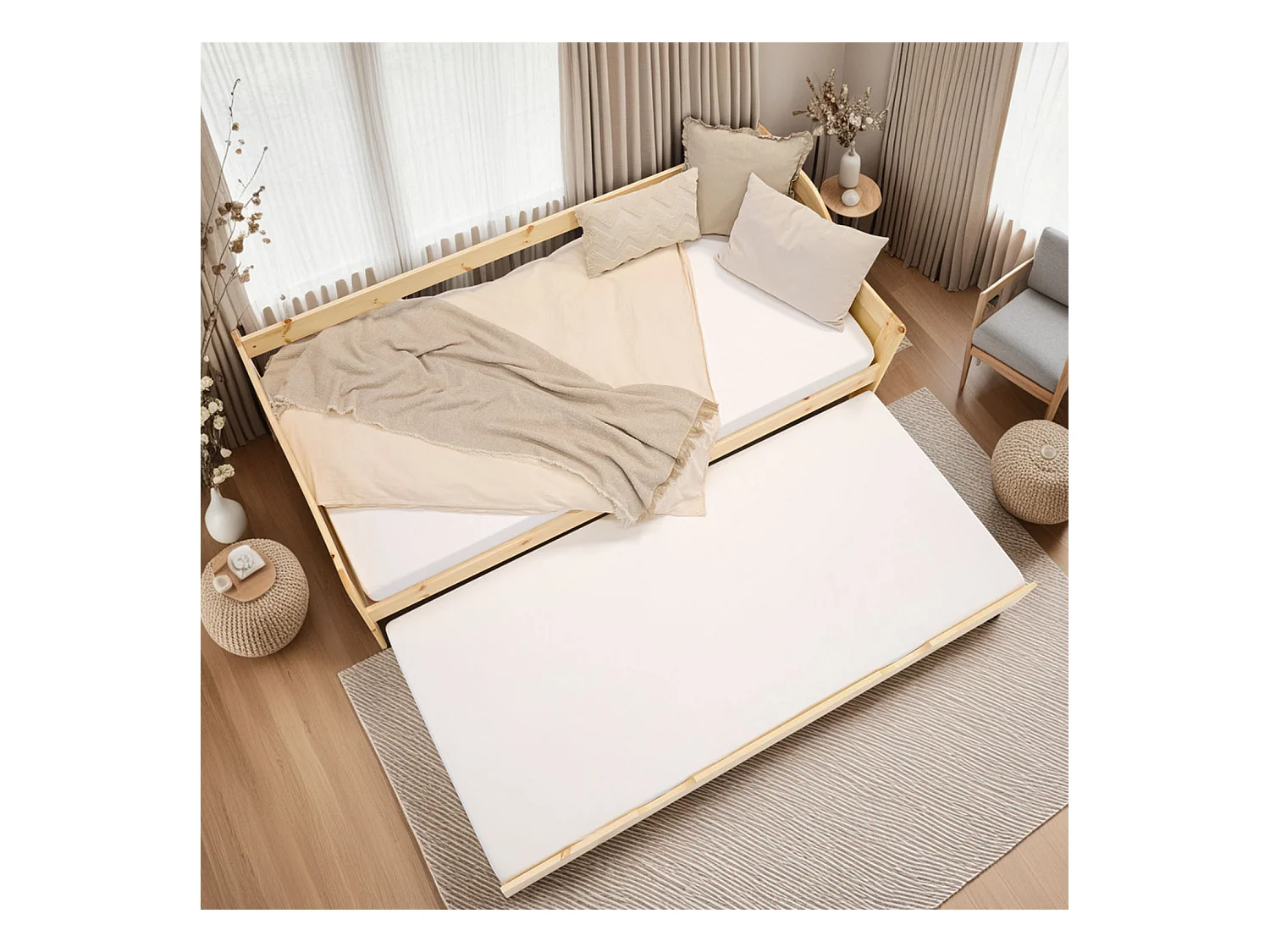 Houten Bed 90x200 cm Natuurlijk