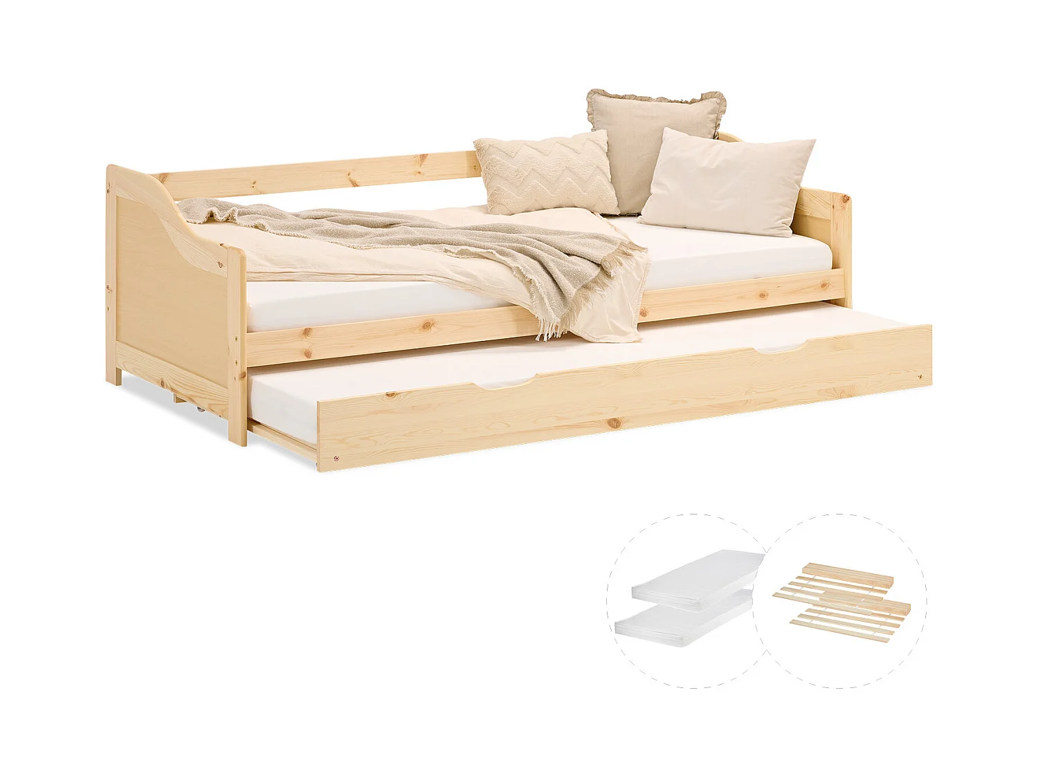 Houten Bed 90x200 cm Natuurlijk