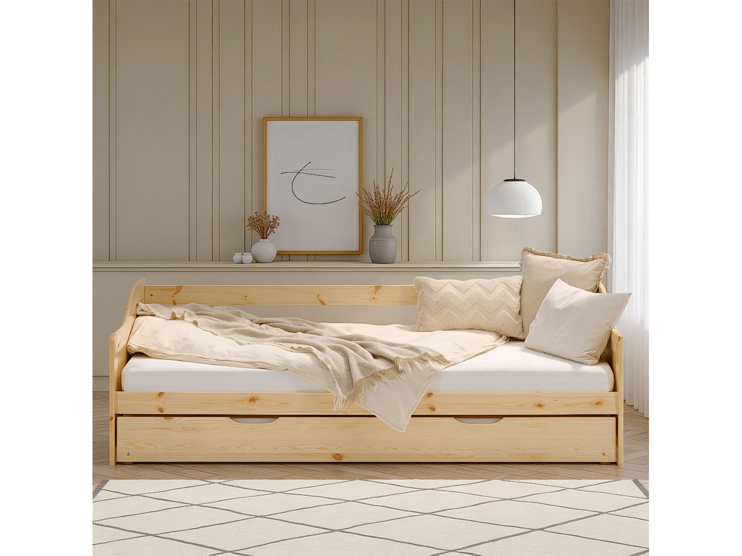 Holzbett 90x200 cm Natur