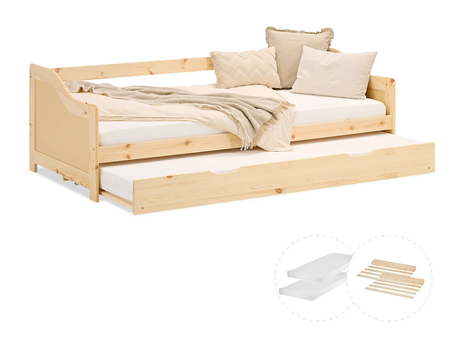 Houten Bed 90x200 cm Natuurlijk
