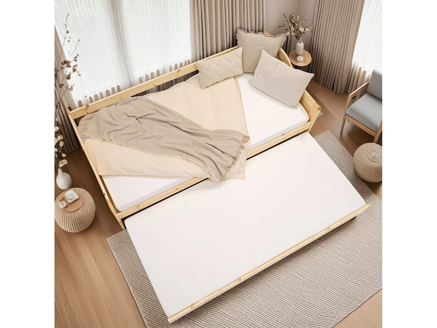 Houten Bed 90x200 cm Natuurlijk