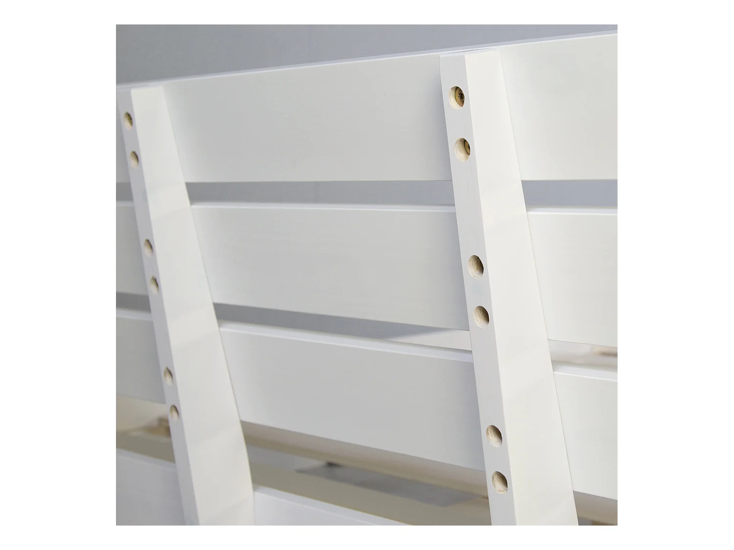 Lit double 140x200 cm blanc Pin massif