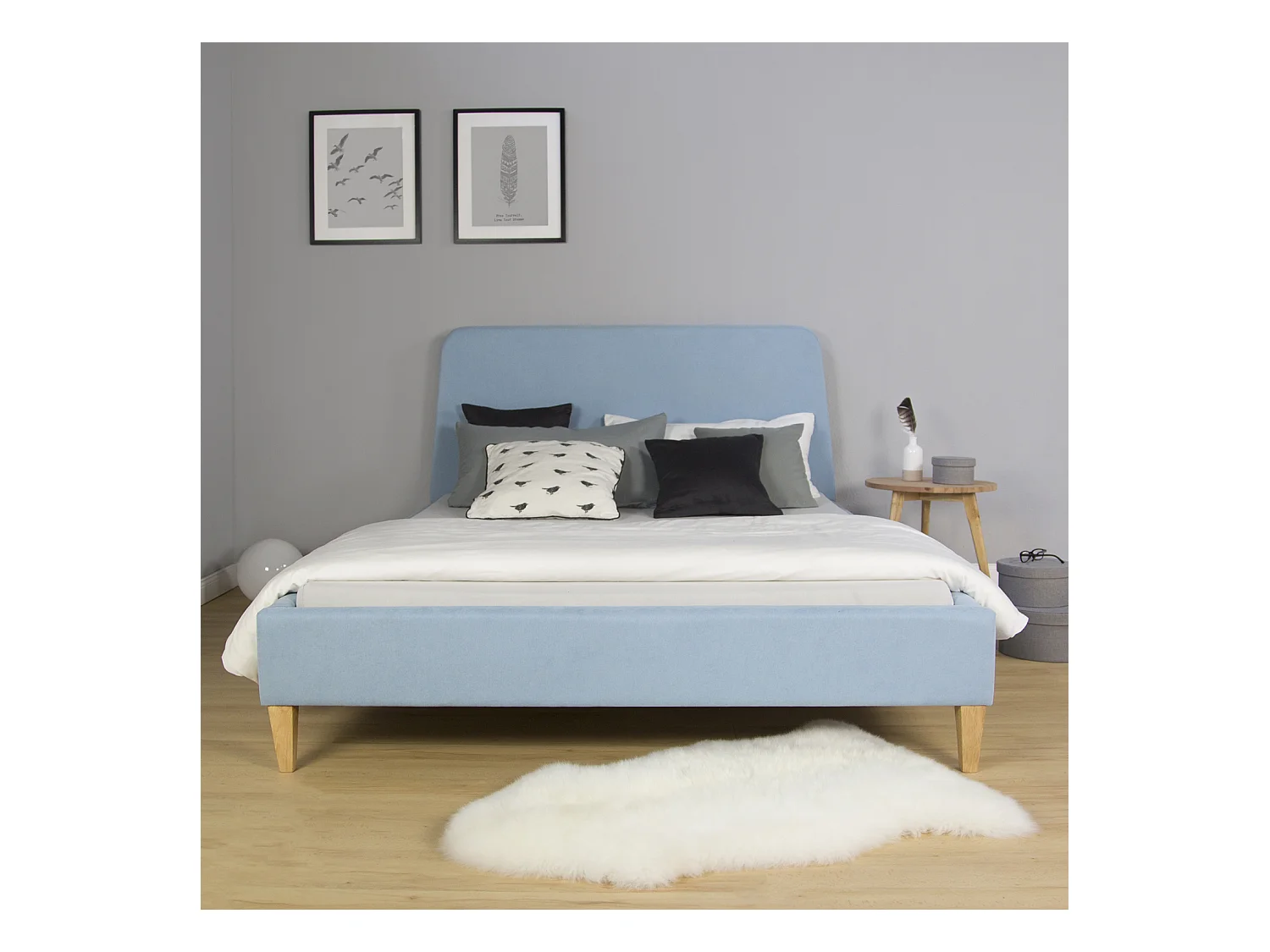 Polsterbett 140x200 cm blau