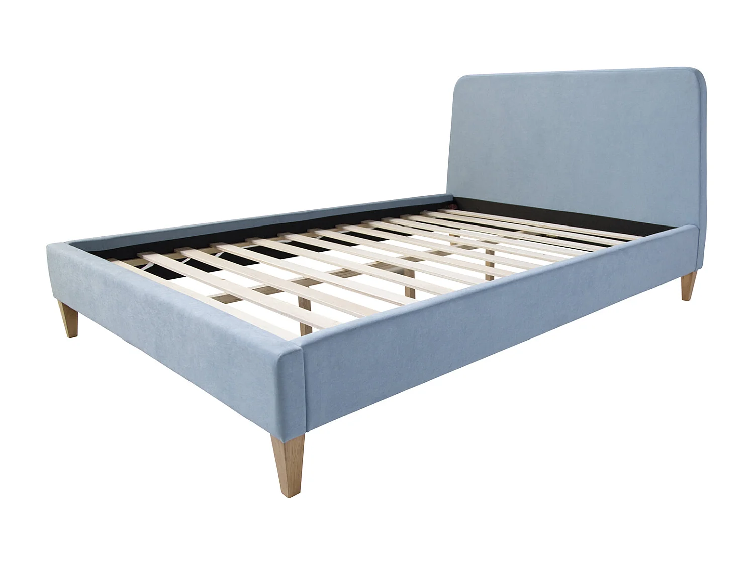 Tapicerowane łóżko 140x200 cm niebieskie