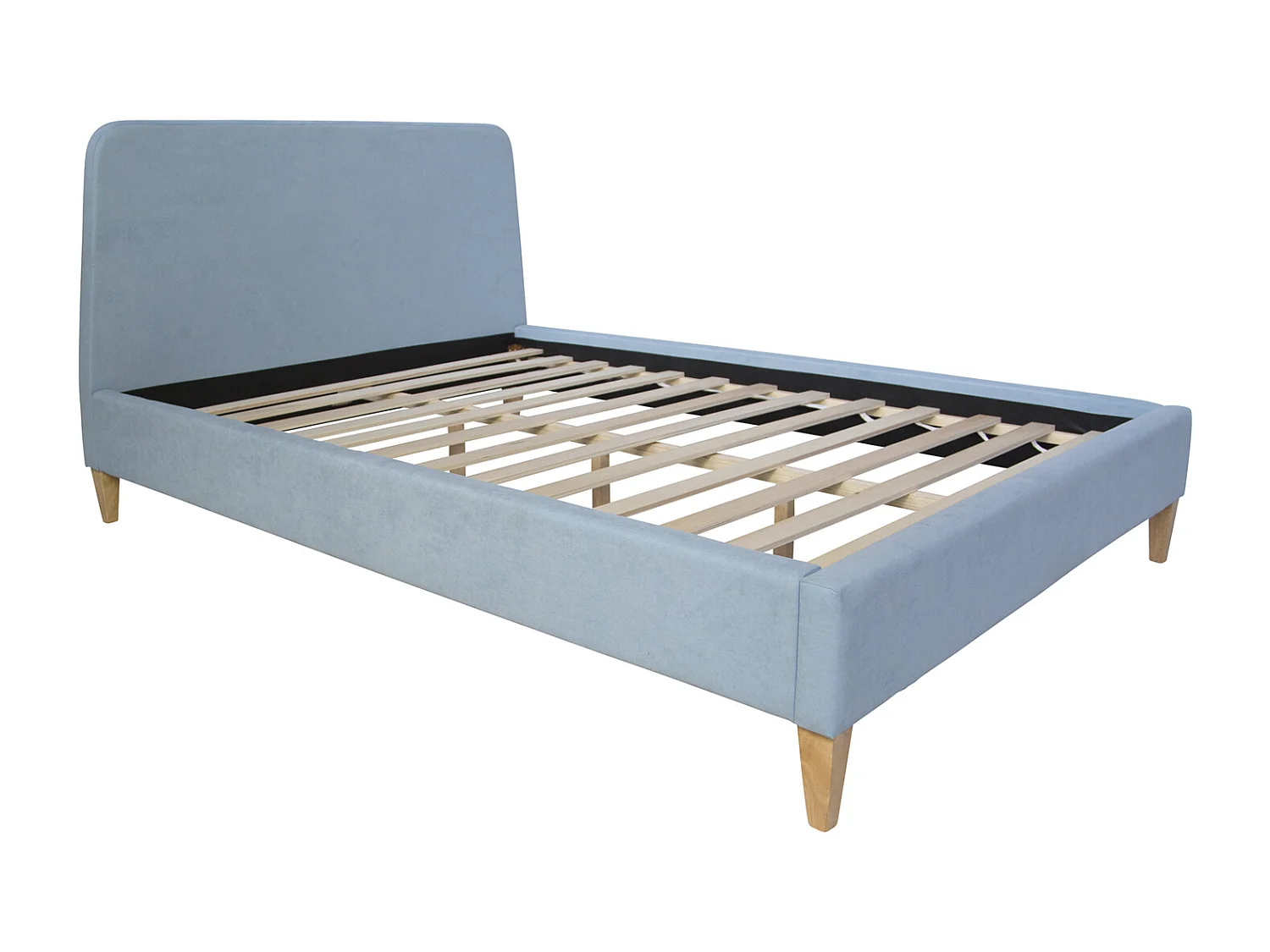 Tapicerowane łóżko 140x200 cm niebieskie