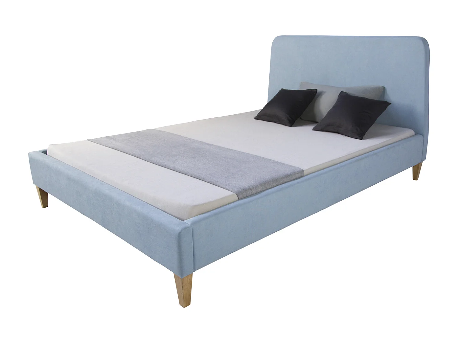 Tapicerowane łóżko 140x200 cm niebieskie