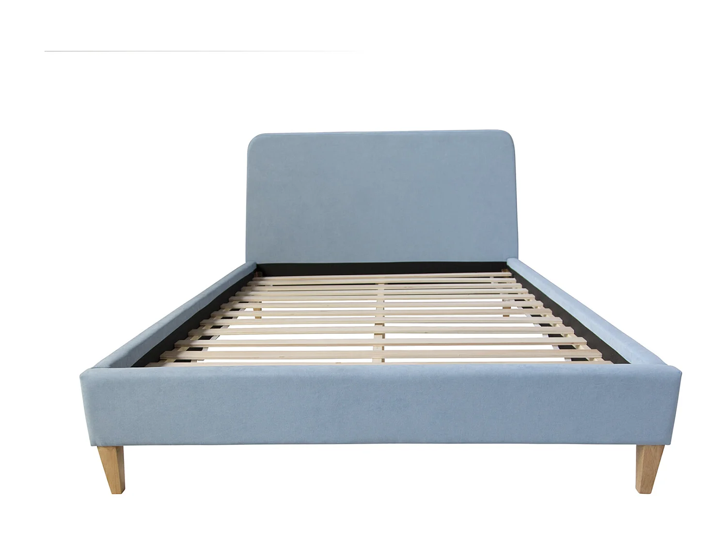 Tapicerowane łóżko 140x200 cm niebieskie