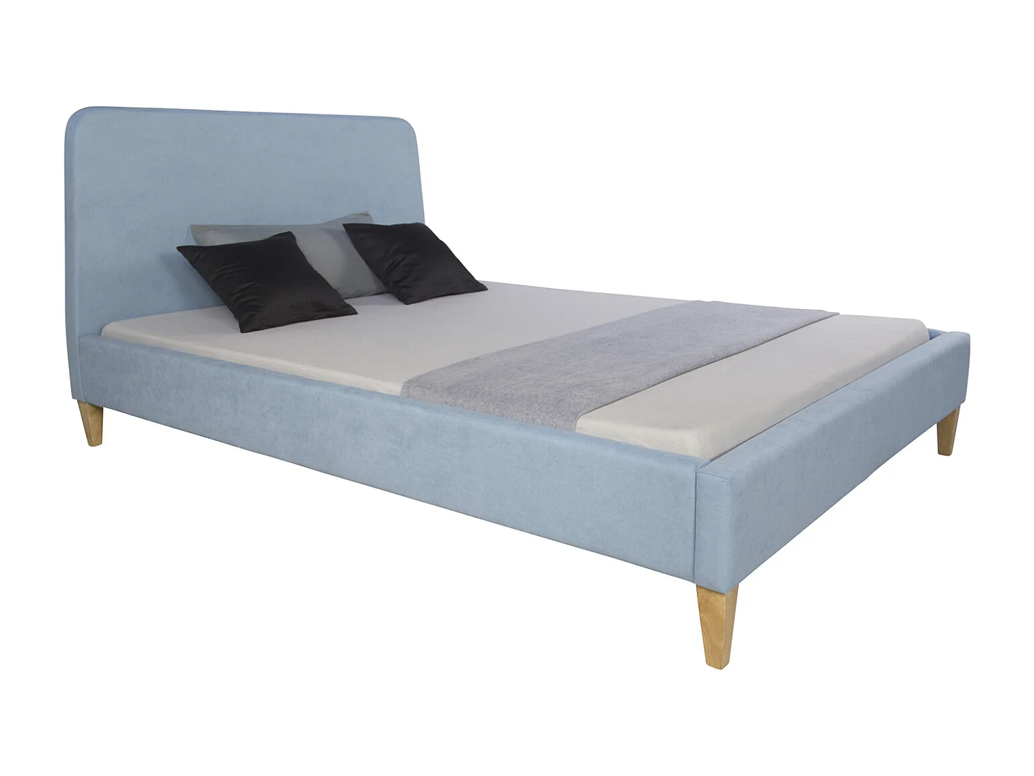 Tapicerowane łóżko 140x200 cm niebieskie