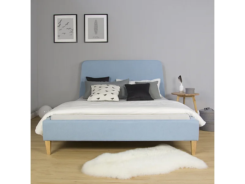 Gestoffeerd bed 140x200 cm blauw