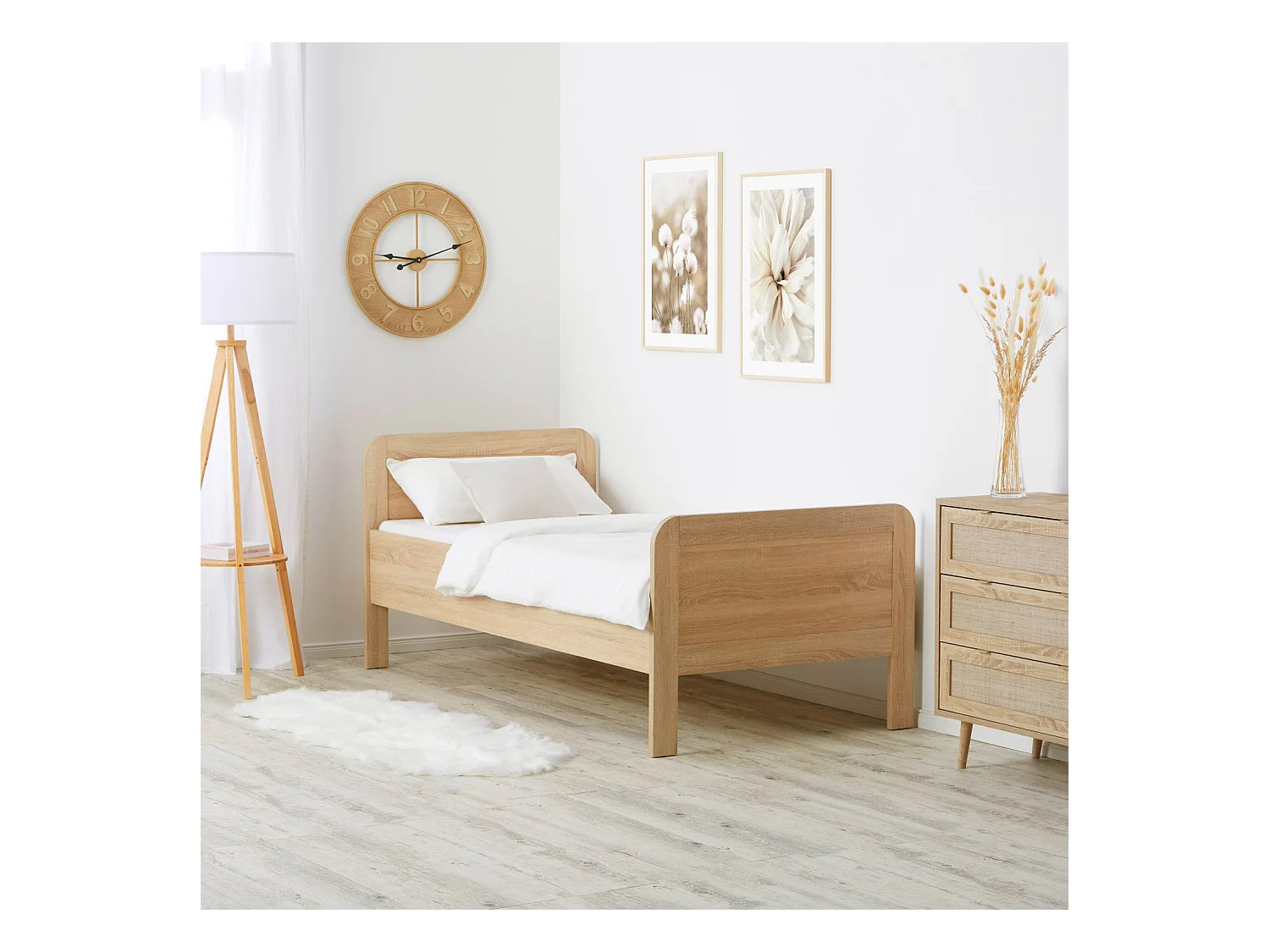 Bett 98,5x206x87 cm Natur Komfort