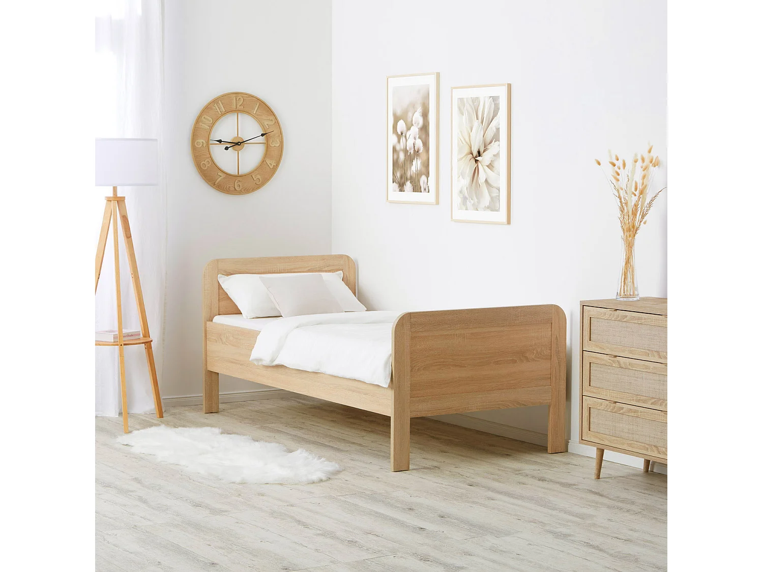 Bed 98,5x206x87 cm naturel Comfort
