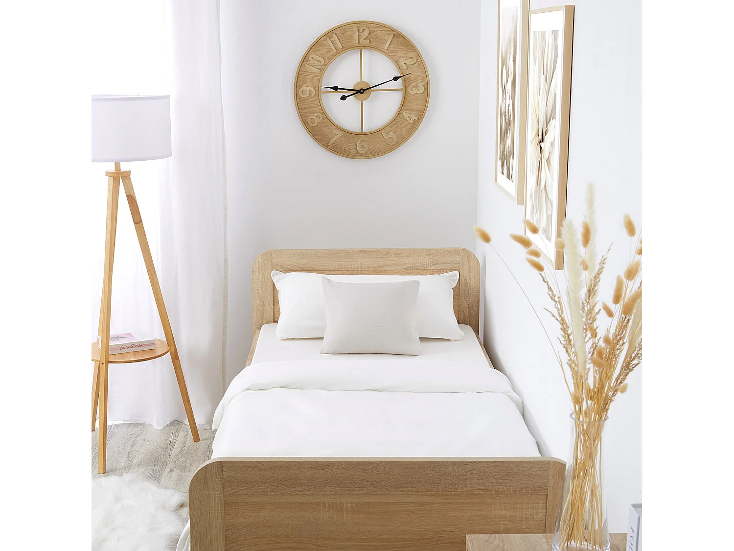 Bed 98,5x206x87 cm naturel Comfort