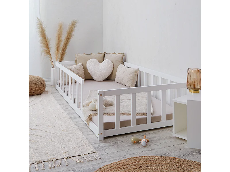 Peuter vloerbed 90x200 cm wit