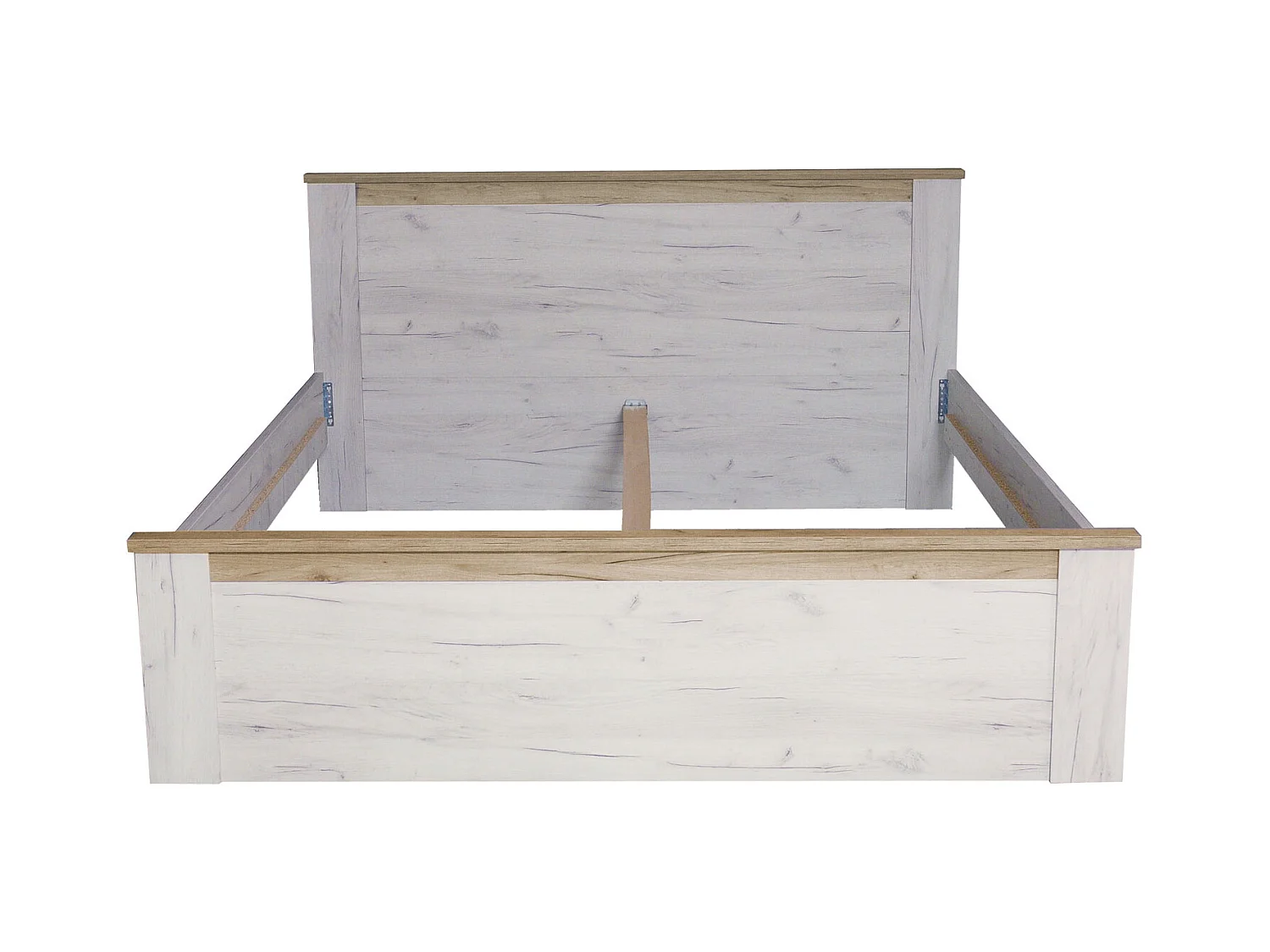 Bettgestell 160x200 cm weiße Eiche grau Vintage