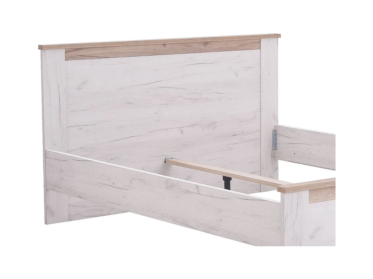 Bettgestell 160x200 cm weiße Eiche grau Vintage
