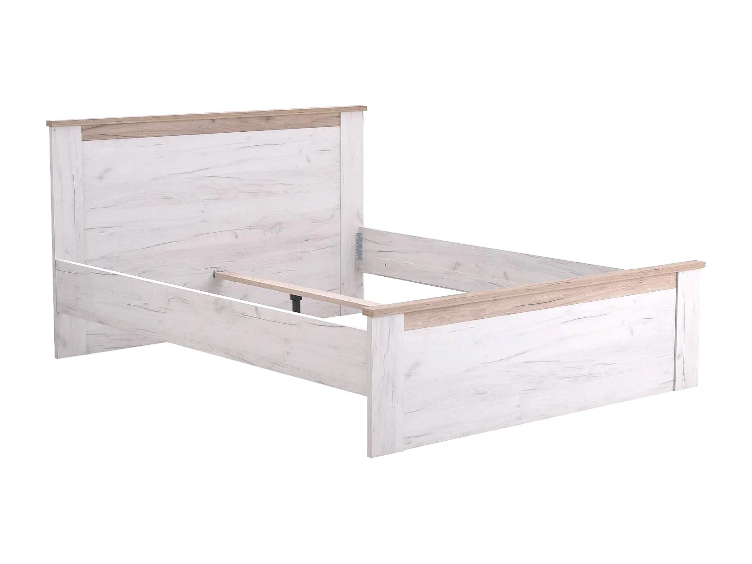Bettgestell 160x200 cm weiße Eiche grau Vintage