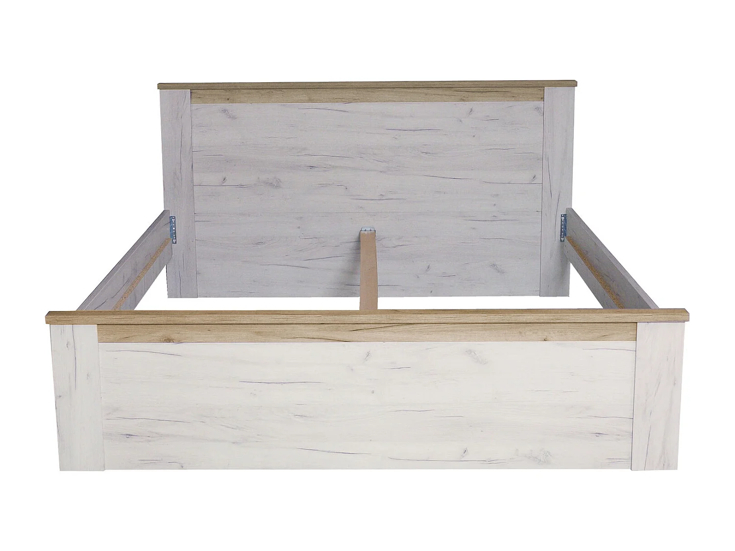 Bettgestell 160x200 cm weiße Eiche grau Vintage