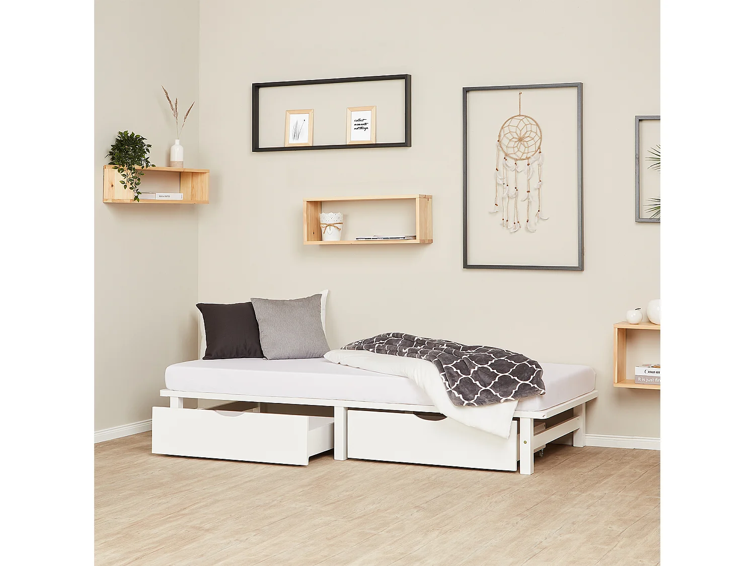 Cama Palete 90x200 cm branca