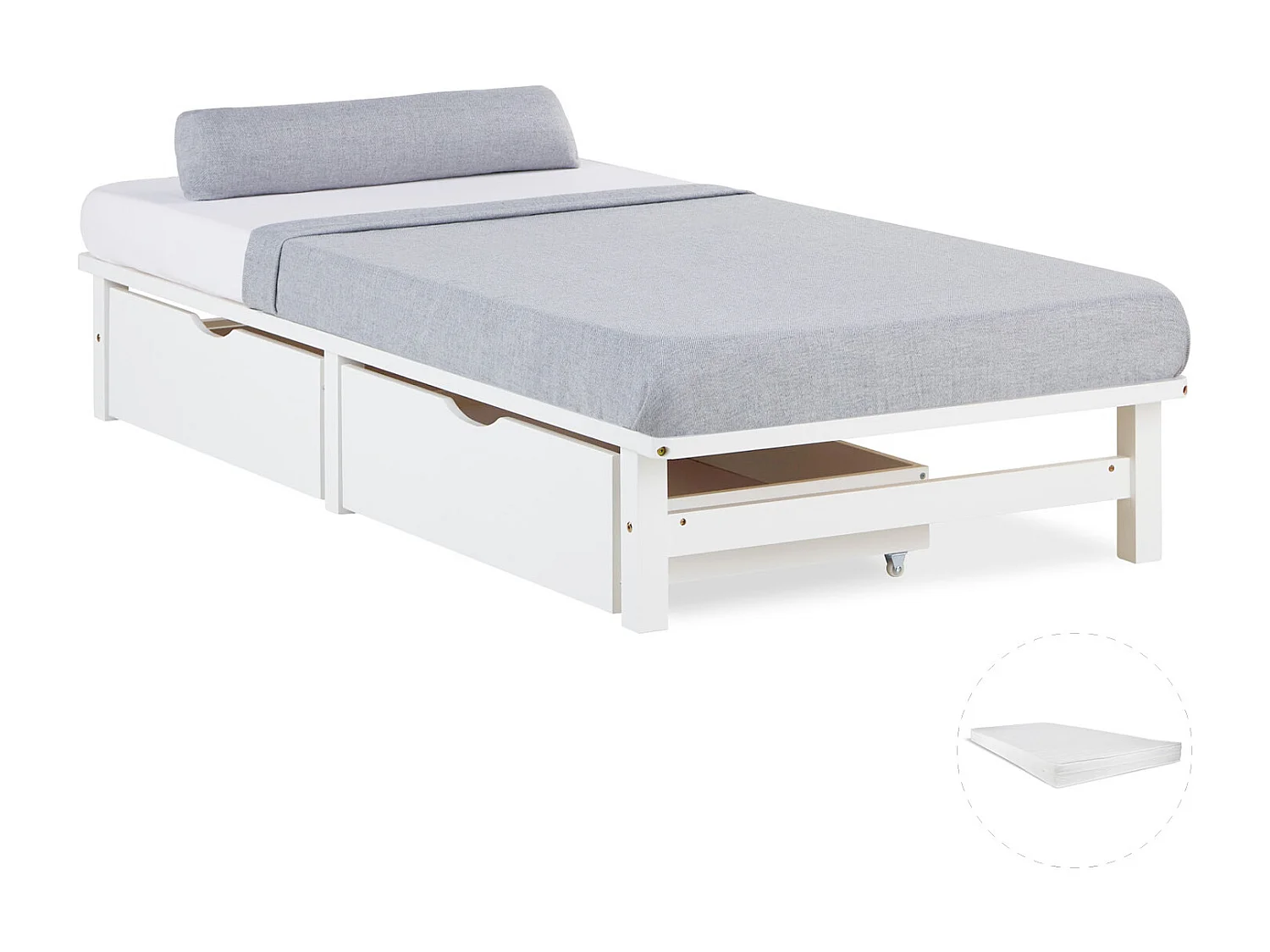 Cama Palete 90x200 cm branca