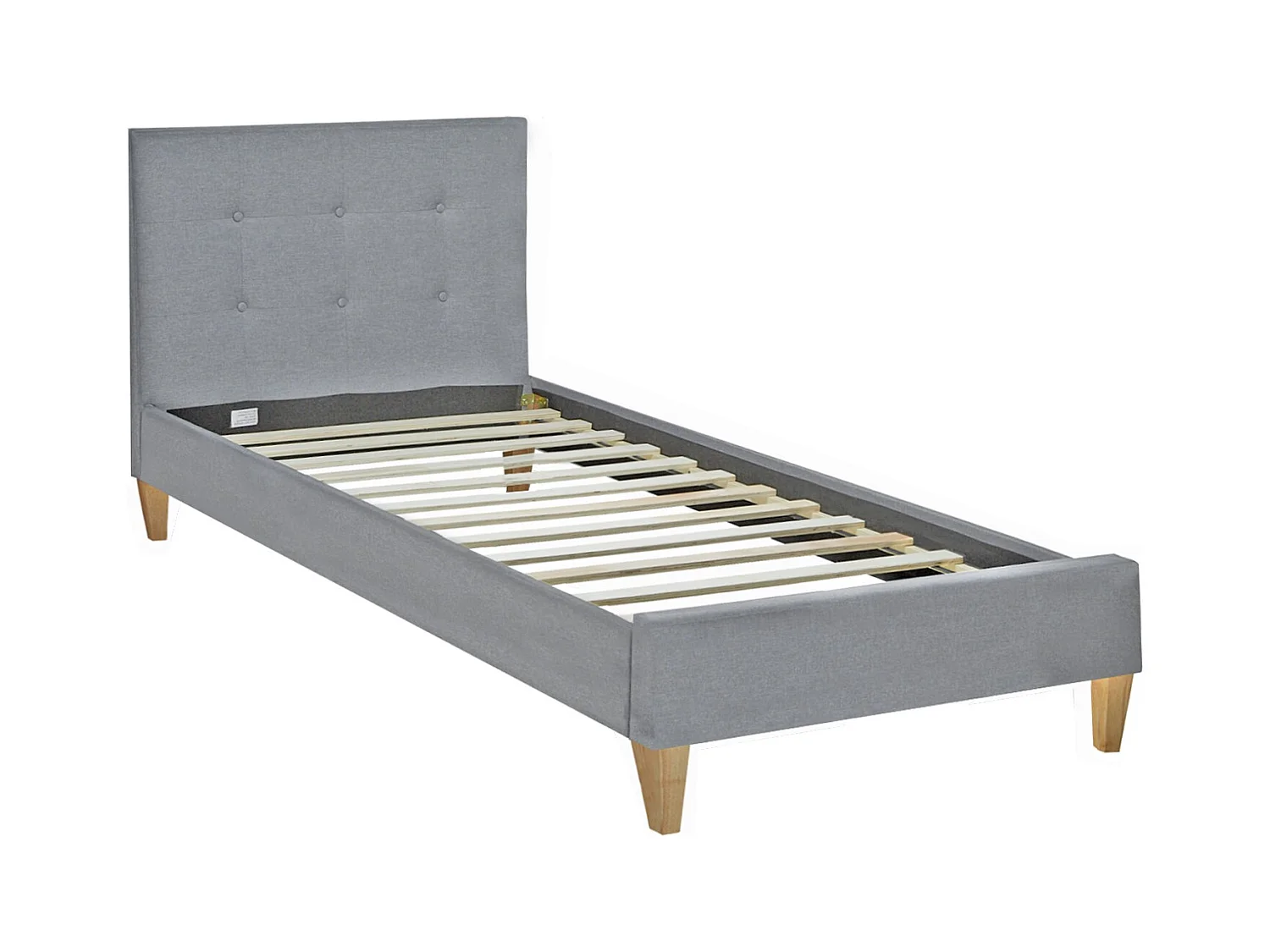 Gepolstertes Bett 90x12x200 cm grau