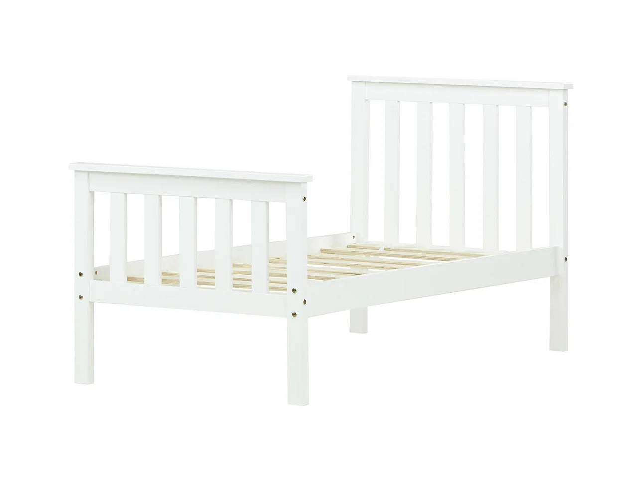 Einzelbett 70x140 cm weiß Shaker-Stil Kinderbett