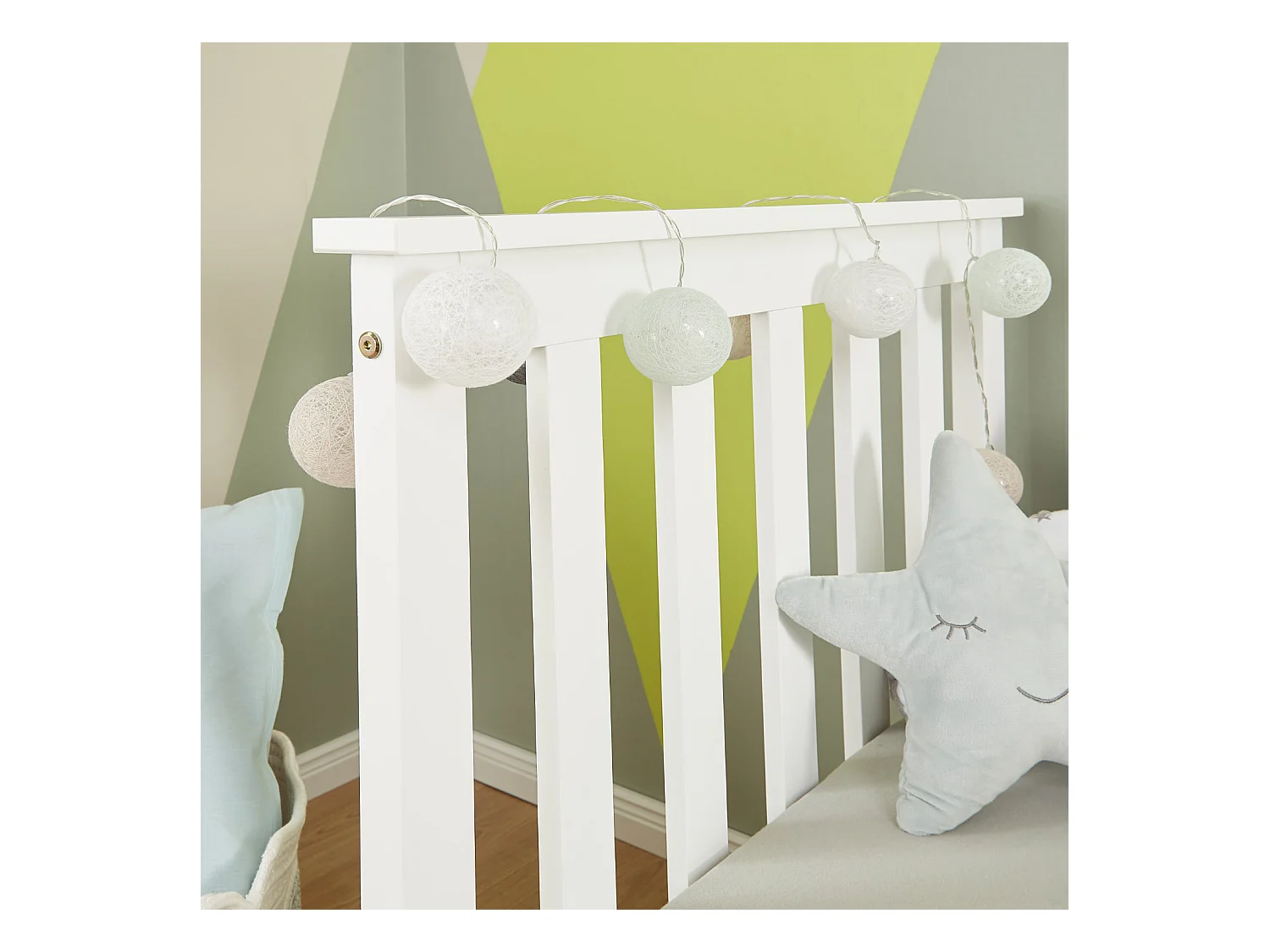 Einzelbett 70x140 cm weiß Shaker-Stil Kinderbett